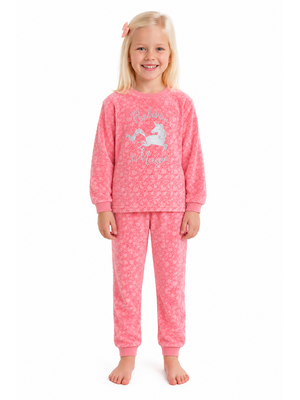 Cocodream Meisjes pyjama velours - eenhoorn - roze Cocodream Meisjes pyjama velours - eenhoorn - roze