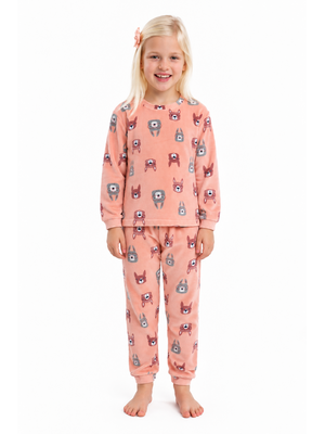 Cocodream Meisjes Pyjama – Warme Fleece – 100% Polyester – Roze – Alpaca Print Cocodream Meisjes Pyjama – Warme Fleece – 100% Polyester – Roze – Alpaca Print