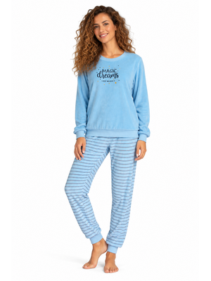 Comtessa Badstof Dames Pyjama – Winter – Blauw Comtessa Badstof Dames Pyjama – Winter – Blauw