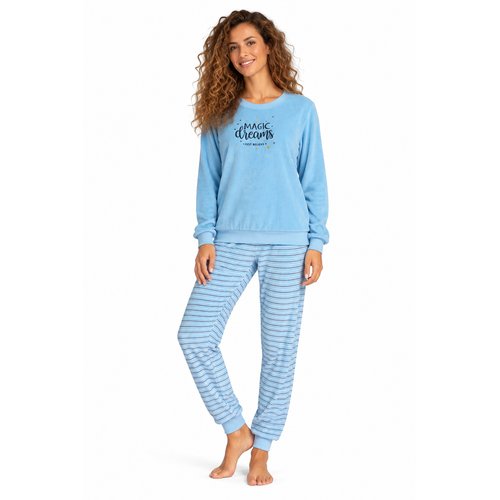 Comtessa Badstof Dames Pyjama – Winter – Blauw Comtessa Badstof Dames Pyjama – Winter – Blauw