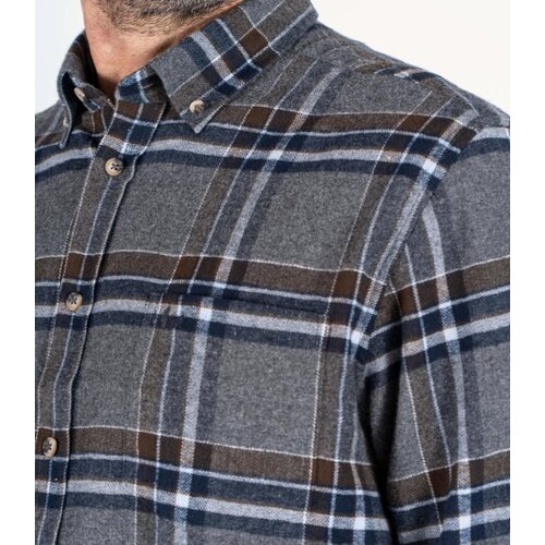 Pre End Heren overhemd flanel lange mouw - grey Pre End Heren overhemd flanel lange mouw - grey