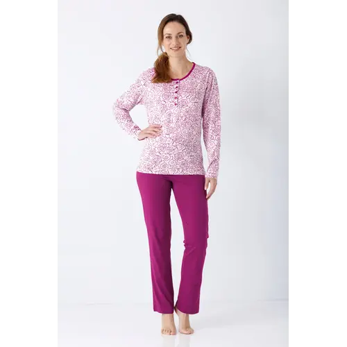 Hajo Dames Pyjama Premium Cotton – 100% Katoen – Bessenrood Hajo Dames Pyjama Premium Cotton – 100% Katoen – Bessenrood