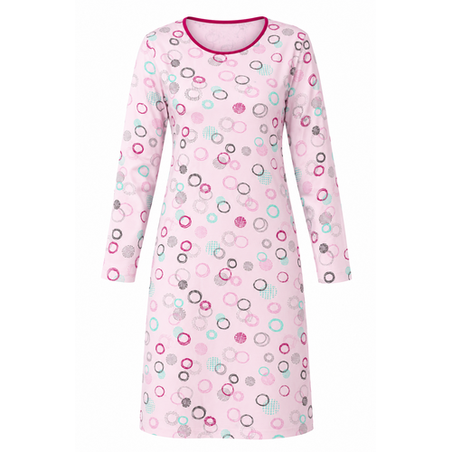 Hajo  Dames Nachthemd – 100% Katoen – Roze met Cirkels