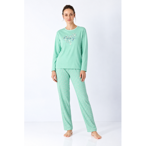 Hajo Dames Pyjama – 100% Katoen – Premium Cotton – Mintgroen Hajo Dames Pyjama – 100% Katoen – Premium Cotton – Mintgroen