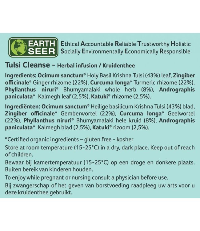 Organic India Tulsi Cleanse, thee, biologisch, 25 zakjes