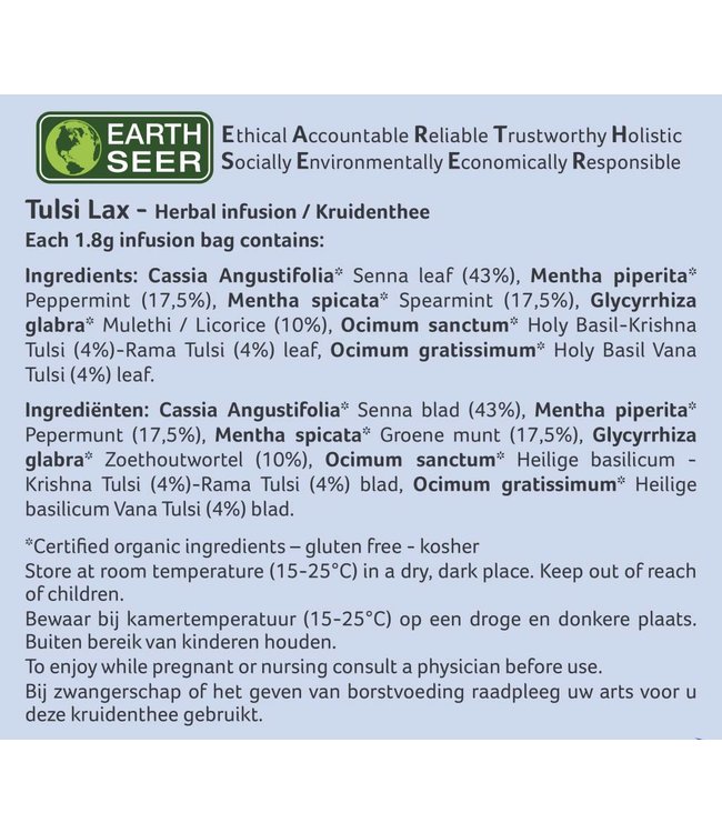 Organic India Tulsi Lax thee, biologisch, 25 zakjes