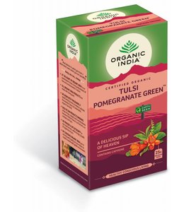 Organic India Best before:8-12-2026 Tulsi thee Pomegranate Green, biologisch, 25 zakjes