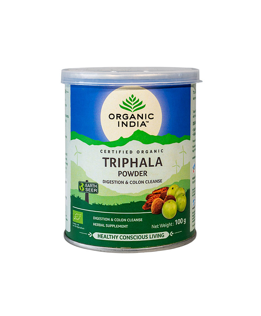 Triphala Poeder Biologisch 100 G Los Van Organic India Organicwebshop Nl