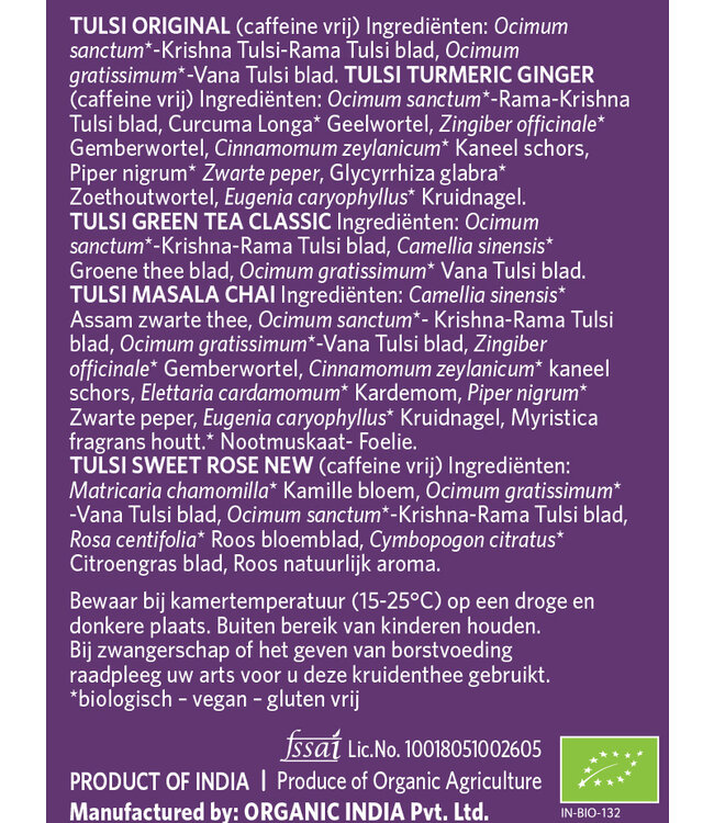 Organic India Tulsi Thee Favourites Assortment, biologisch, 25 zakjes