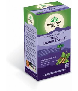 Organic India Best Before: 13-4-2026 - Tulsi thee Licorice Spice (zoethout), biologisch, 25 zakjes