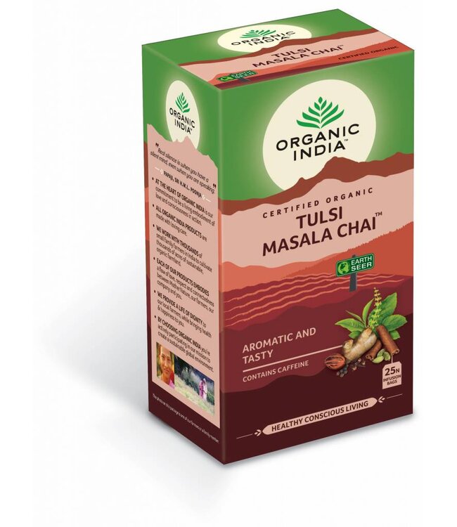 Organic India THT 12-10-2026 - Tulsi thee  Masala Chai, biologisch, 25 zakjes