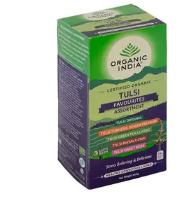 Organic India Best before 5-4-2026 - Tulsi Thee Favourites Assortment, biologisch, 25 zakjes