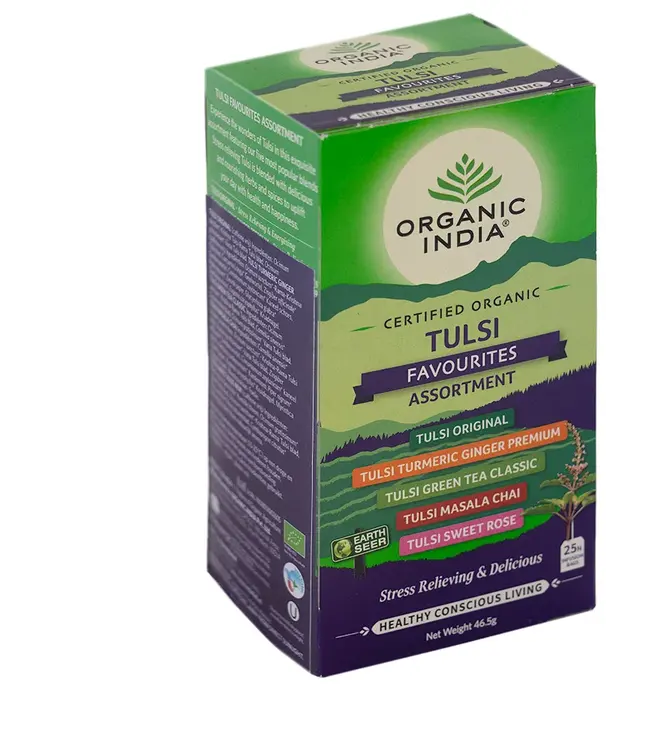 Organic India Best before 5-4-2026 - Tulsi Thee Favourites Assortment, biologisch, 25 zakjes