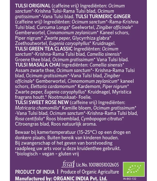 Organic India Best before 5-4-2026 - Tulsi Thee Favourites Assortment, biologisch, 25 zakjes