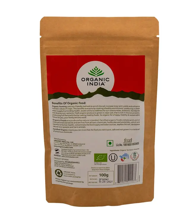 Organic India Best Before: 30-5-2026 - Kurkuma poeder biologisch 100 g