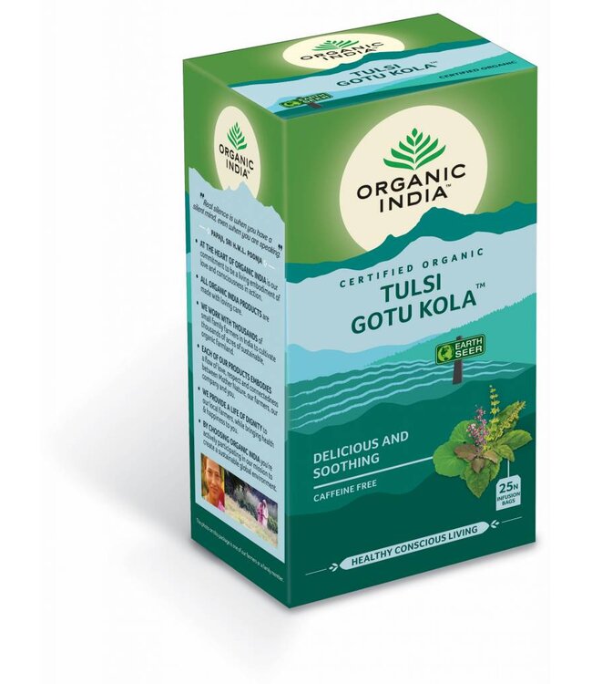 Organic India Best before:10-12-2026 Tulsi Gotu Kola, thee, biologisch, 25 zakjes