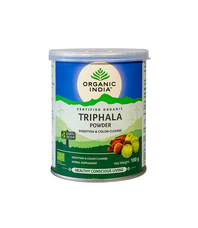 Organic India Best before:13-10-2026 Triphala powder 100g can, biologisch