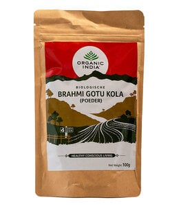 Organic India Best before:16-10-2026 Brahmi- Gotu Kola poeder 100g, biologisch