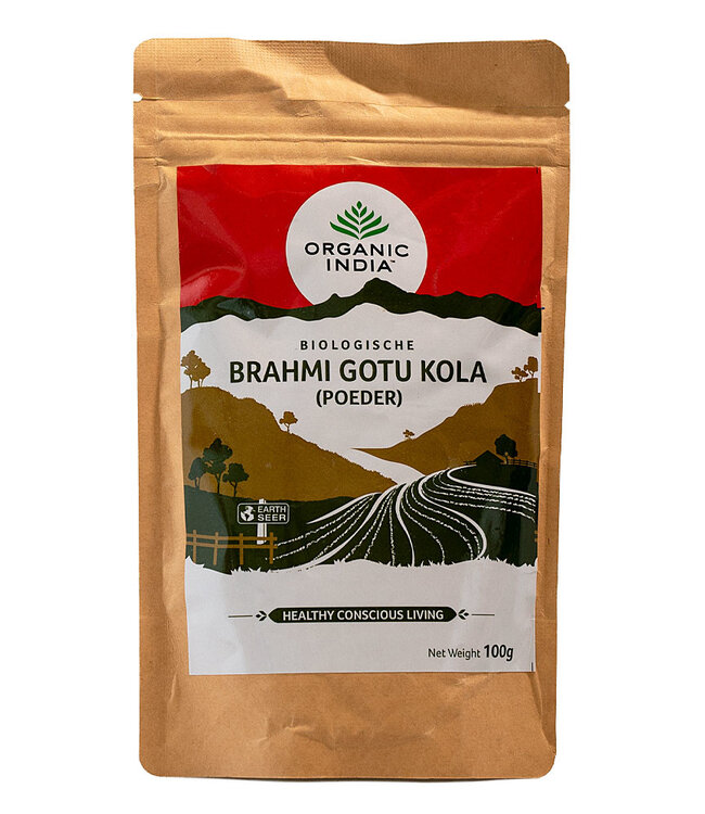 Organic India Best before:16-10-2026 Brahmi~GotuKola poeder 100g, biologisch