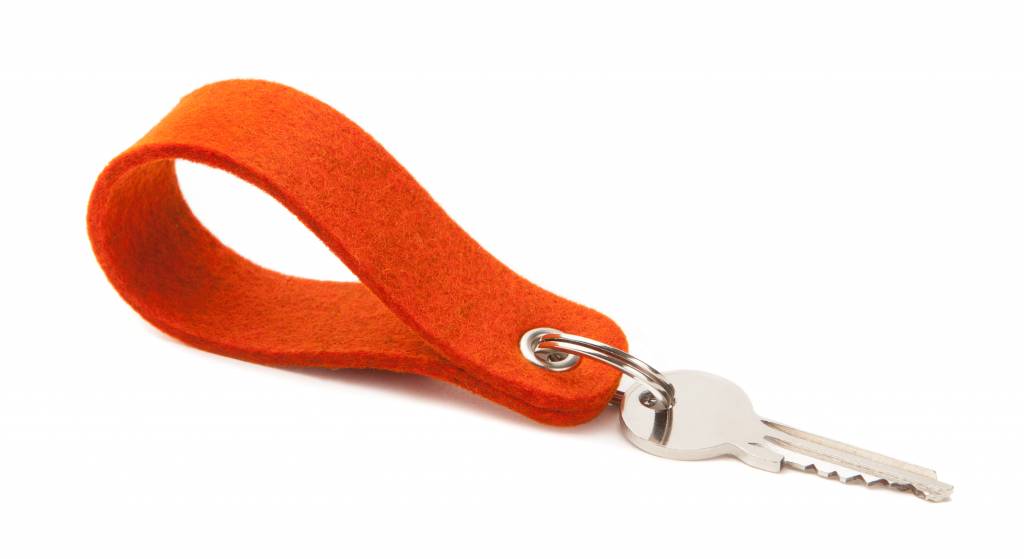 Rust Keychains Keychains with metal key ring of genuine wool felt - rust - WildTech