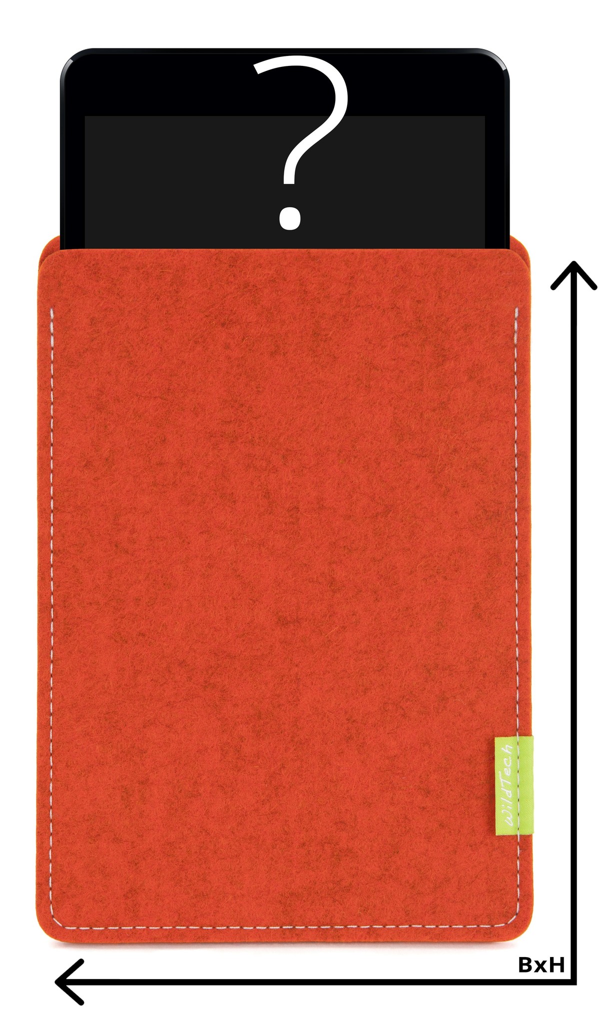 Customized Tablet Sleeve / Case of genuine Woolfelt Rust WildTech