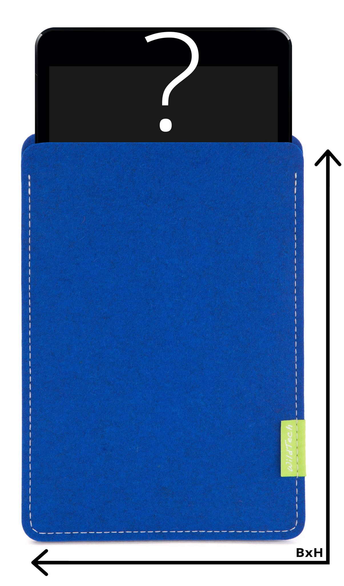 Sonderanfertigung Tablet Sleeve / Hülle aus Wollfilz Azure WildTech