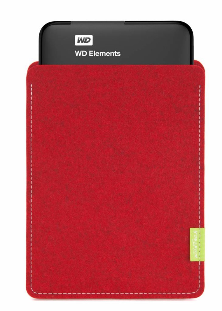 WD Passport/Elements Sleeve Kirschrot