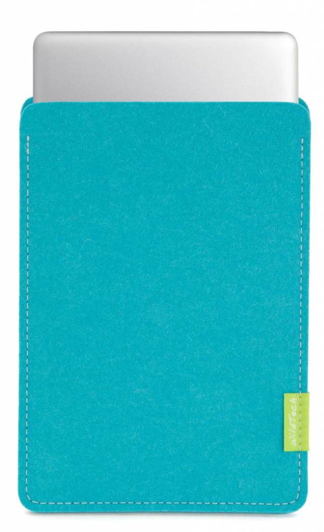 Apple MacBook Pro & Air sleeve / case / cover of felt - turquoise - WildTech