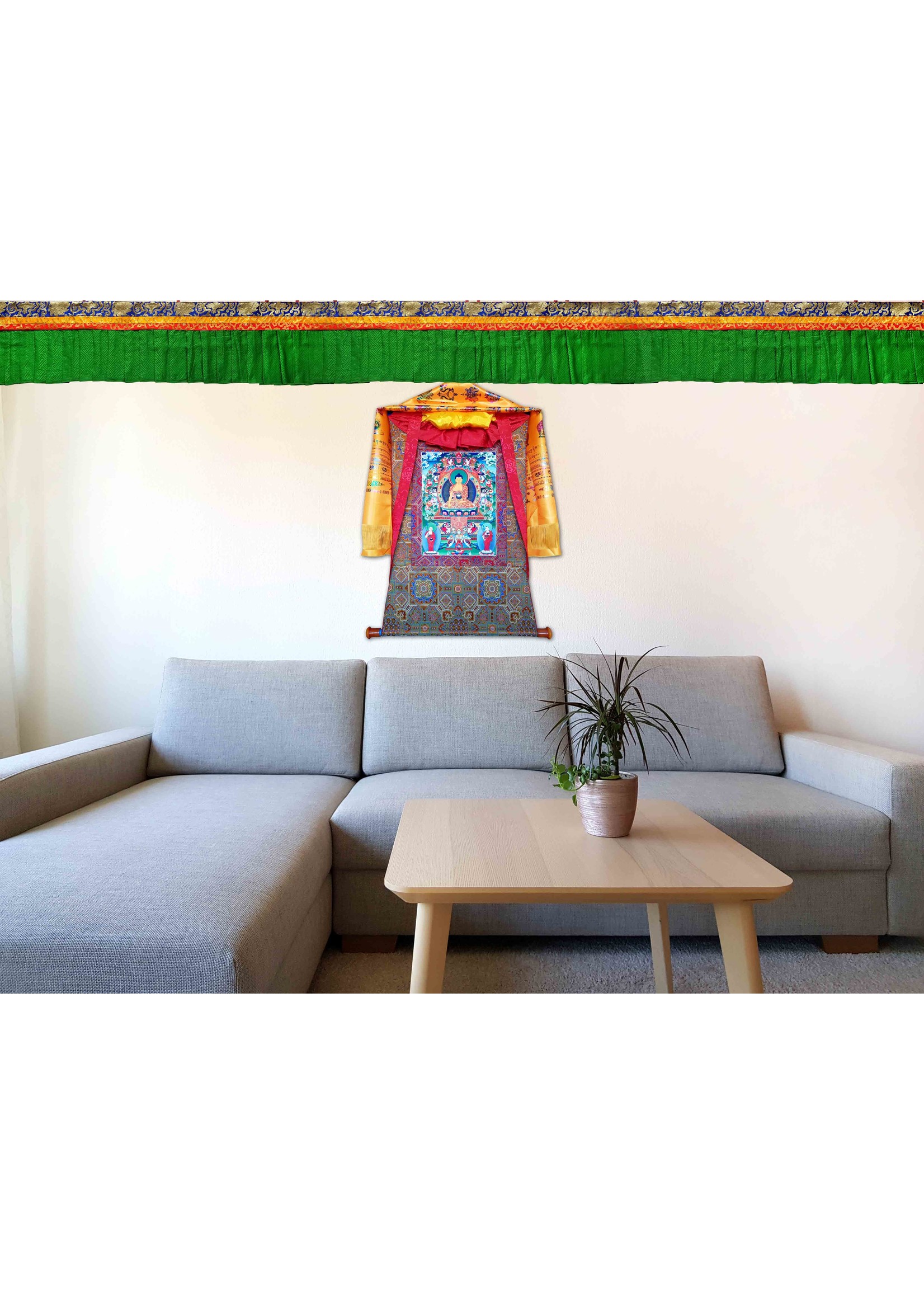 Shambu Tibetischer Wand-und Deckenbehang, 5 Meter