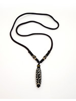 Necklace Dzi 9-Eye Pendant With Chain, Ghangchen