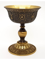 Tibetan Brass Butter Lamp With Engraving 8 Lucky Symbols