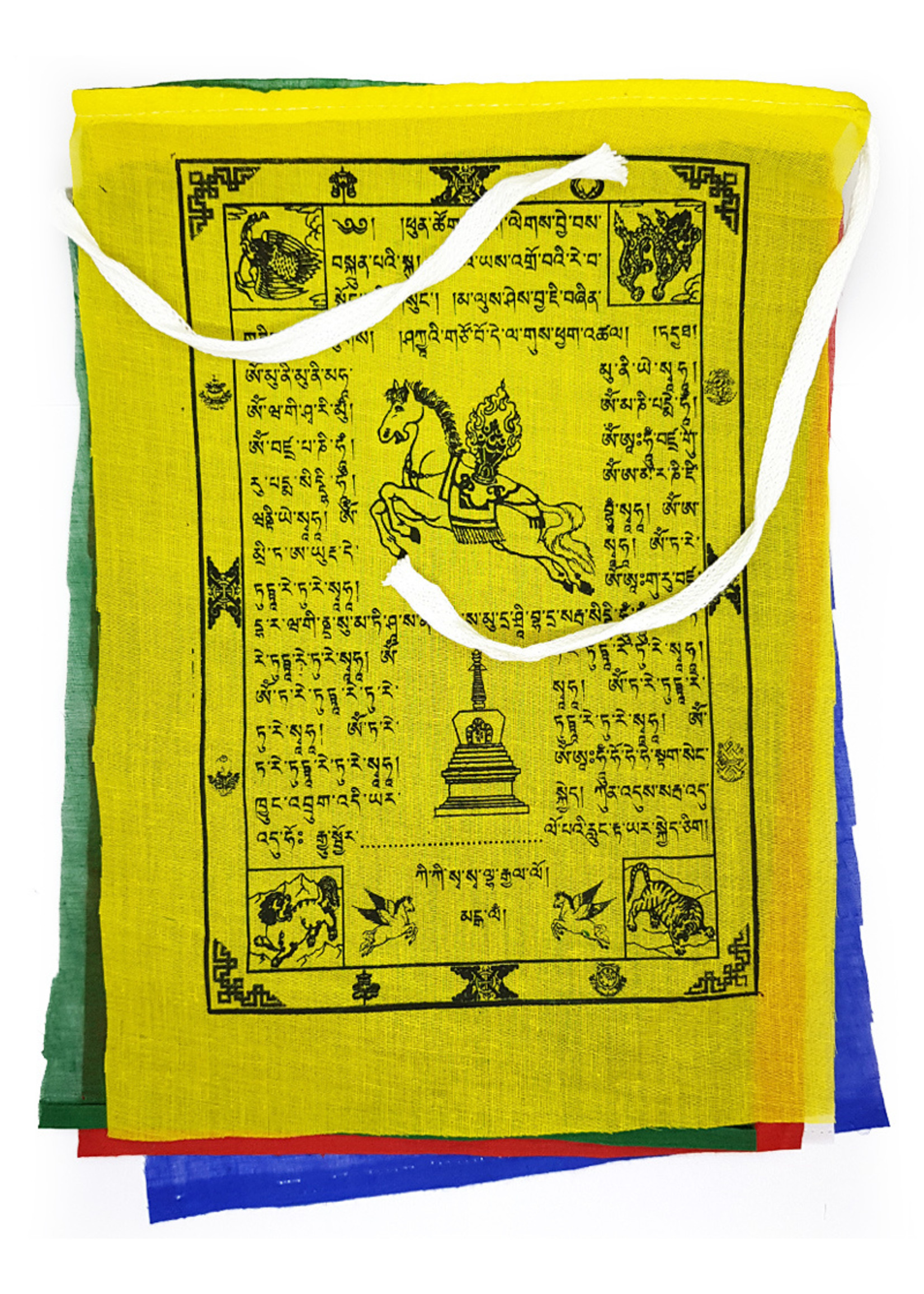 Drapeaux de prière tibétains en coton, XXL, 1,5 à 8 mètres