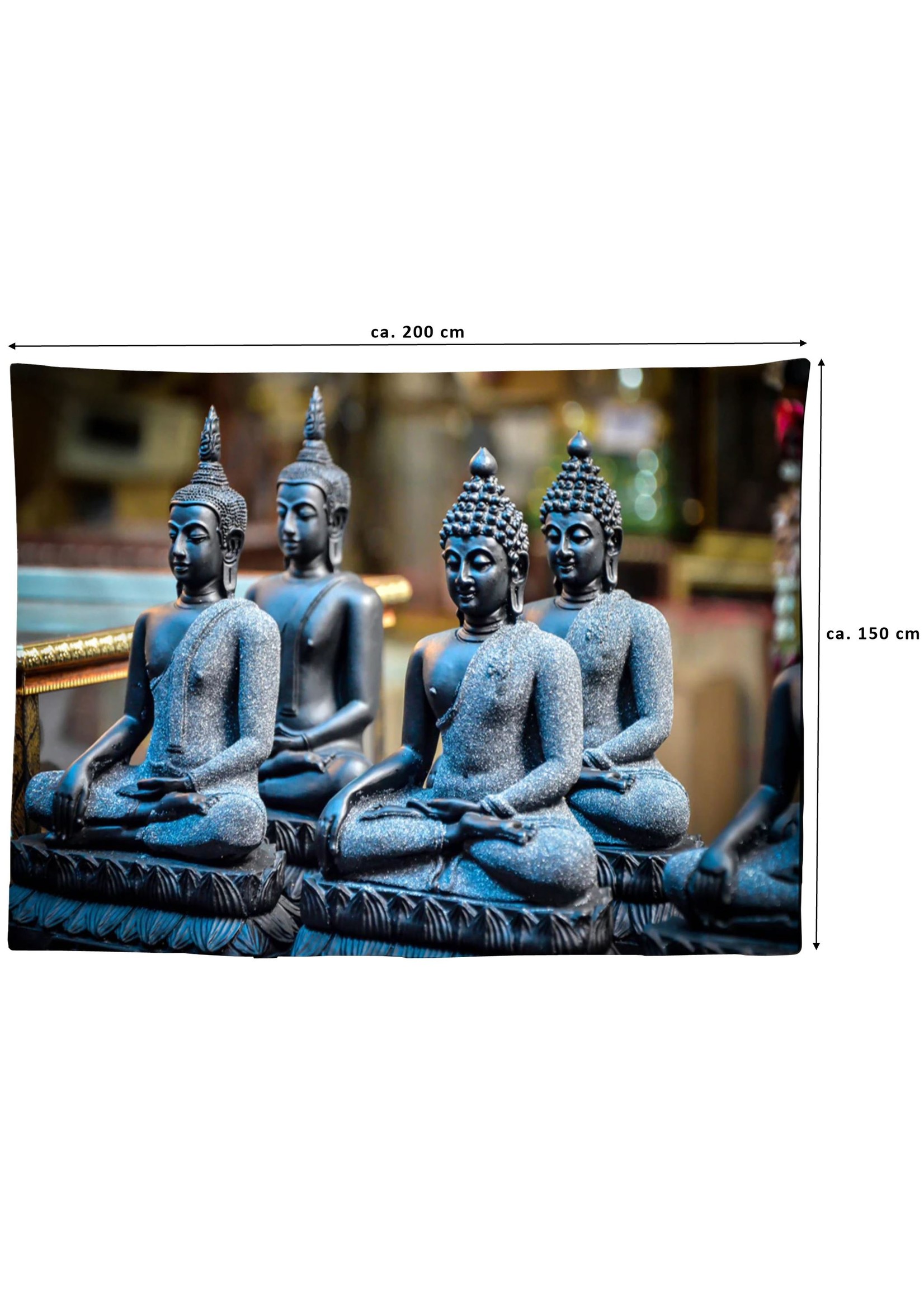 Tenture murale Bouddhas, 200 x 150 cm