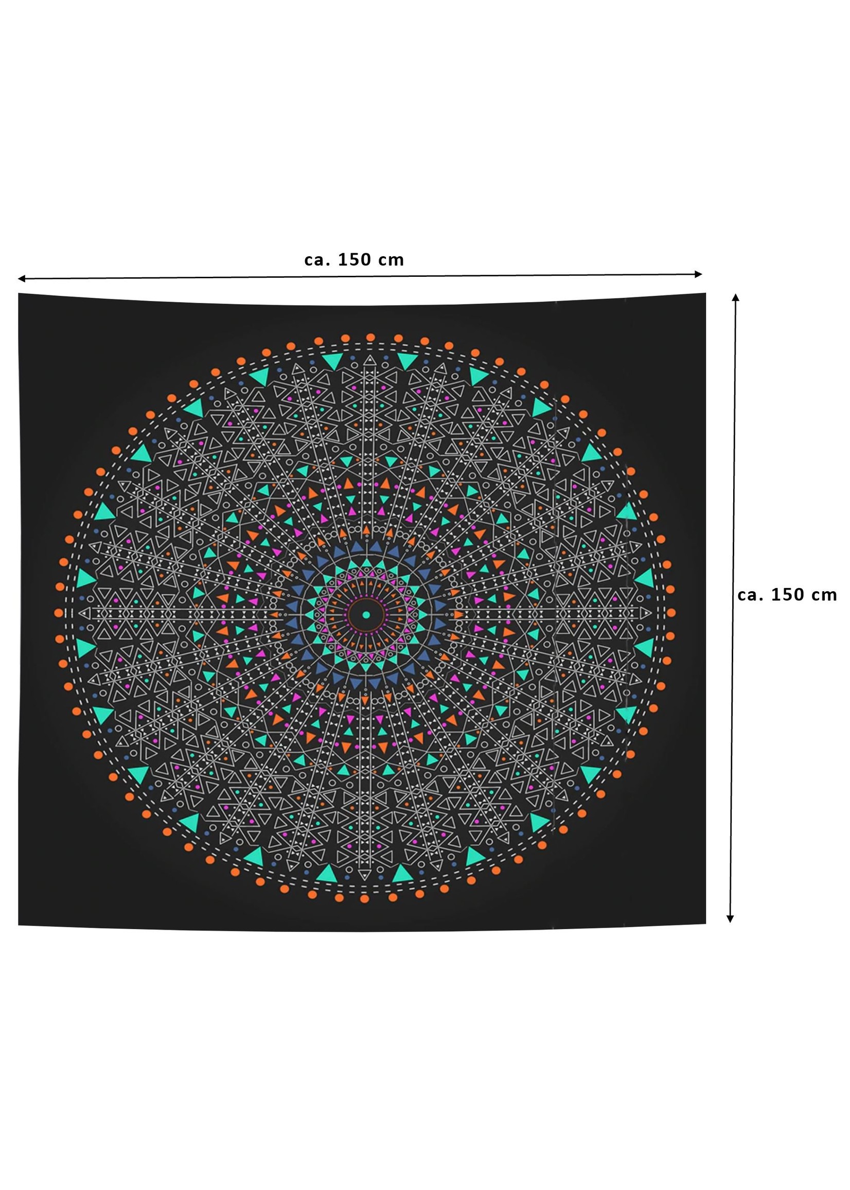 Appendiabiti da parete Mandala della meditazione, 150 x 150 cm