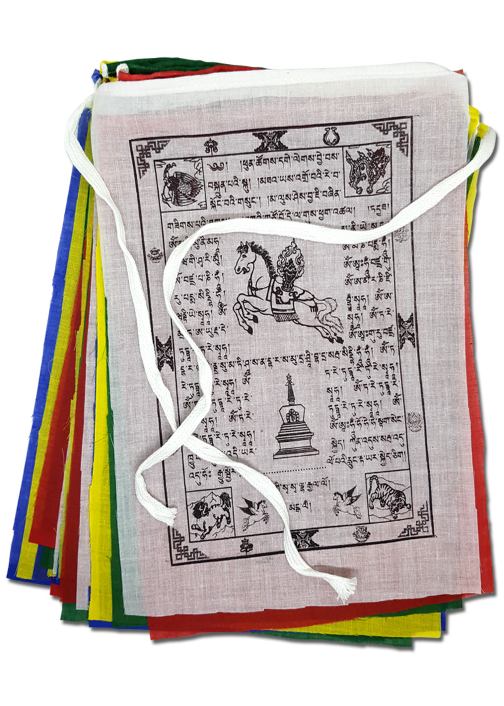 Tibetan Cotton Prayer Flags, XXL, 32 x 42 cm, 1.5 to 8 Meters