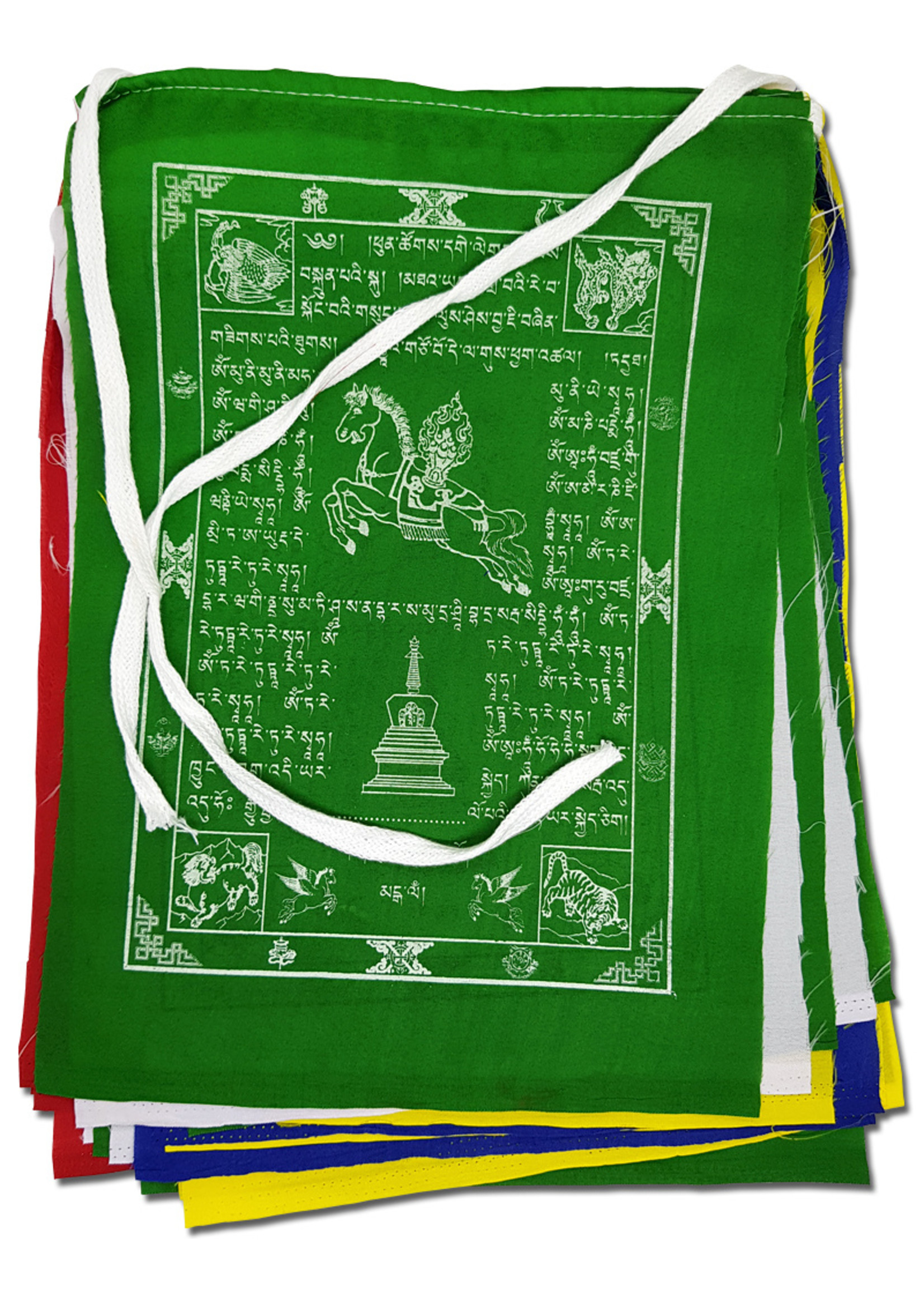 Drapeaux de prière tibétains en polyester, XXL, 32 x 42 cm, 1,5 à 8 mètres