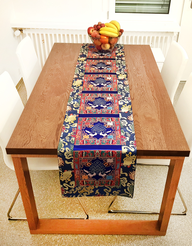 Chemin De Table Tissu Bleu – Déco Asiatique, Ambiance Zen Garantie !