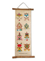 Wandbehang aus Reispapier mit Glückssymbolen