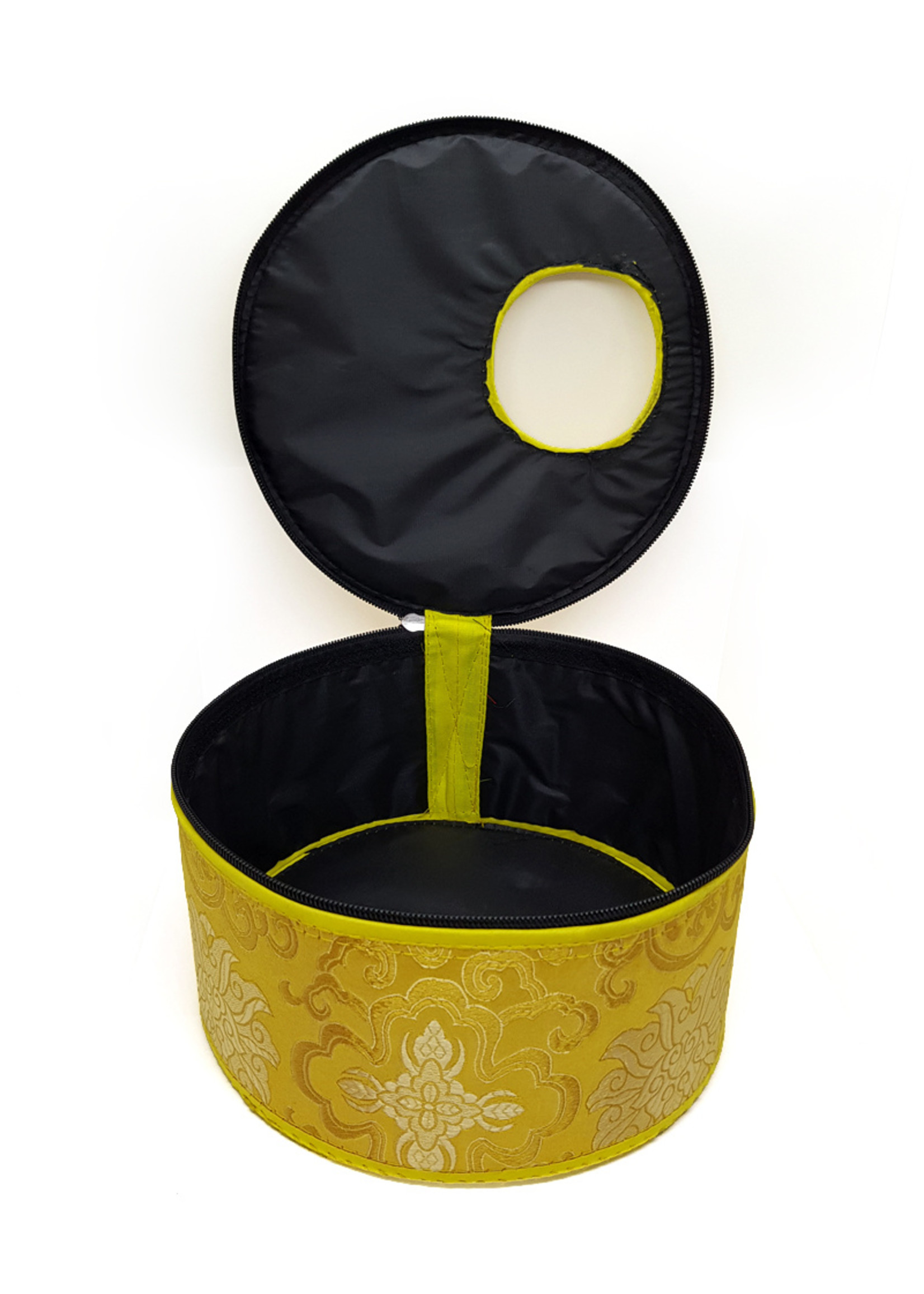 Boîte ronde en brocart pour ensemble de bols chantants