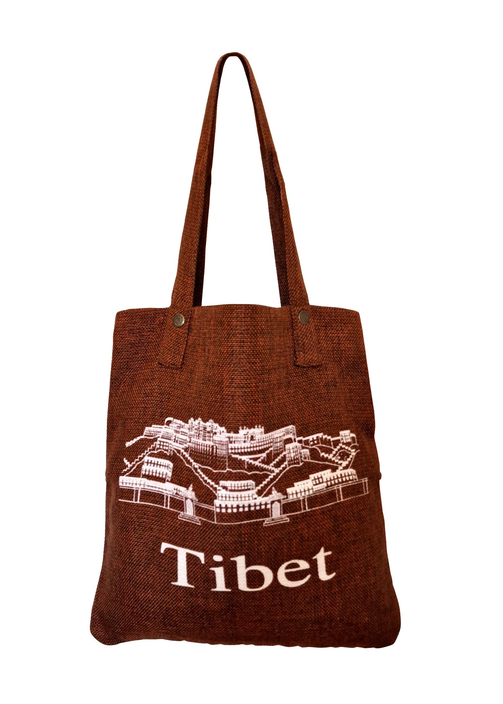 Unisex Jute Tote Bag Tibet Potala