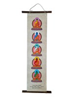 Tenture murale en papier de riz Les cinq bouddhas (Dhyani Buddhas)