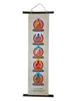 Wandbehang aus Reispapier mit Fünf Buddhas (Dhyani-Buddhas)