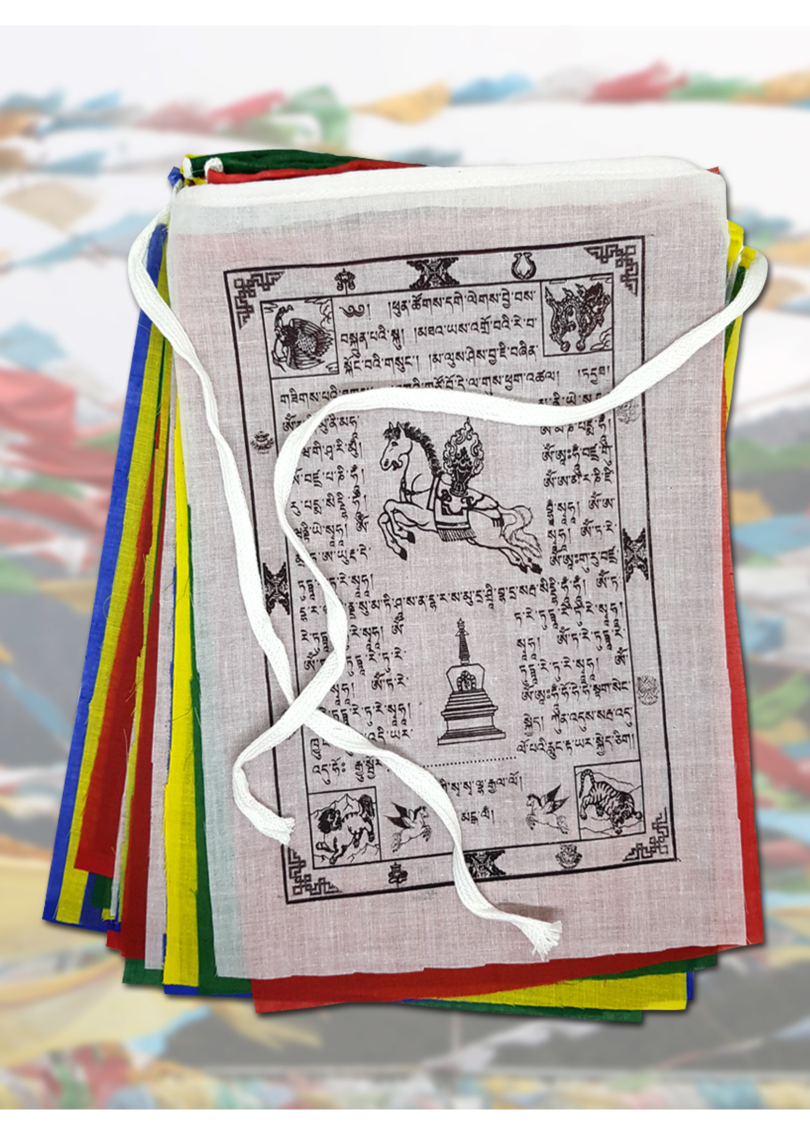 Drapeaux De Prière Tibétains - Lot De 5 - Faits Main Au Népal - Symboles De Paix
