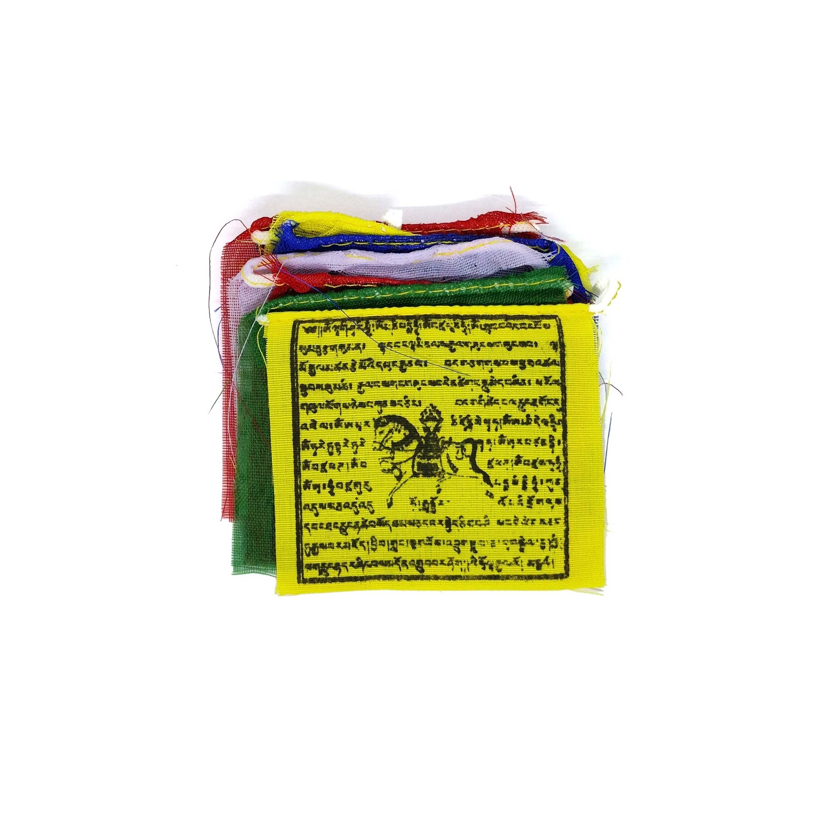 Tibetische Gebetsfahnen aus Baumwolle, mini, 8 x 7 cm, 80 cm