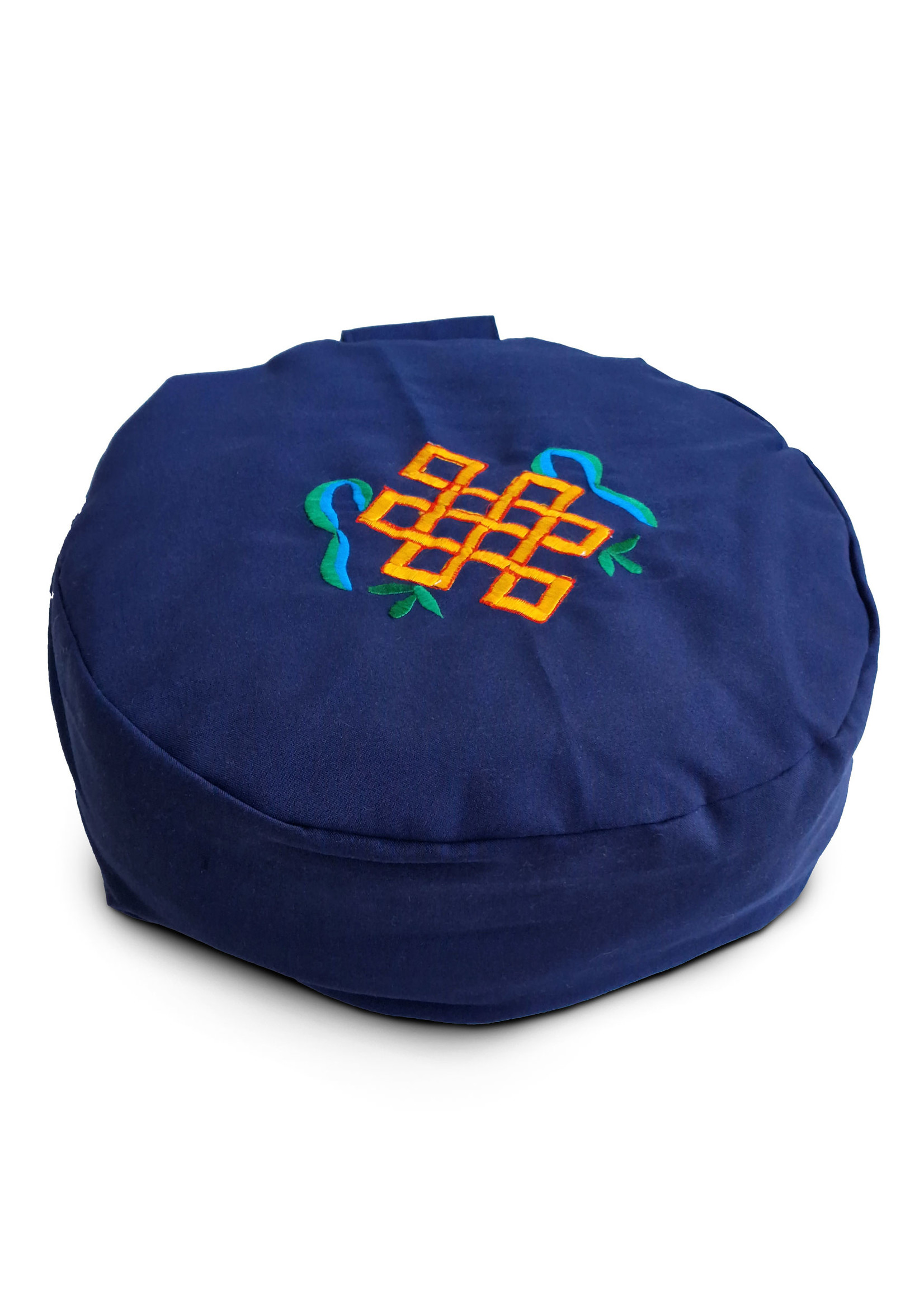 Coussin de méditation rond avec noeud sans fin