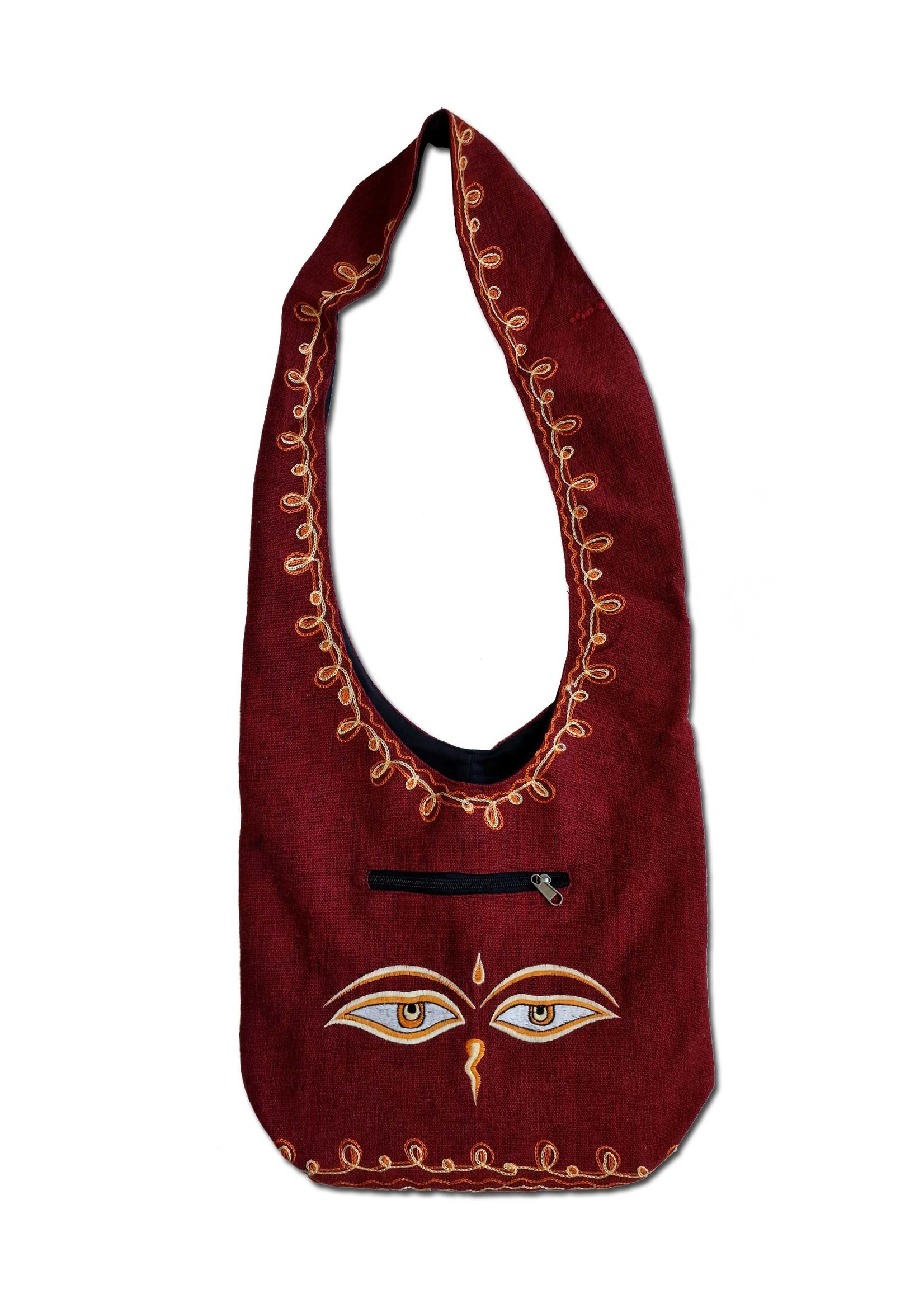 Sac en coton rouge aux yeux de Bouddha