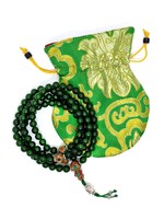 Tibetan Prayer Beads Jade Stone Mala with Spacers and Buddha