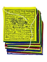 Bandiere di preghiera tibetane, cotone, qualità premium 25 x 25 cm, 6,5 metri