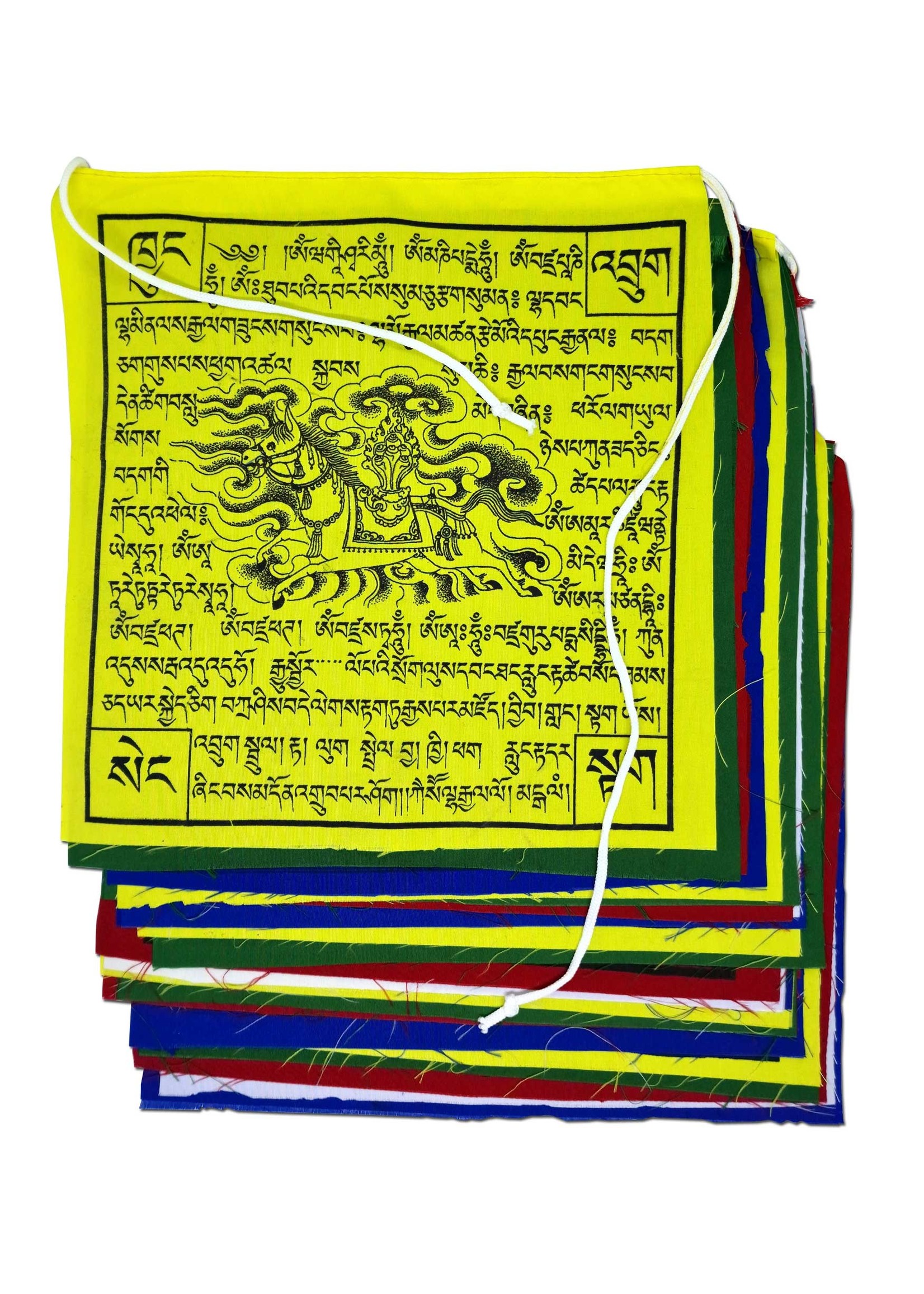Tibetan Prayer Flags Cotton Premium Quality 25 x 25 cm, 6.5 Meters