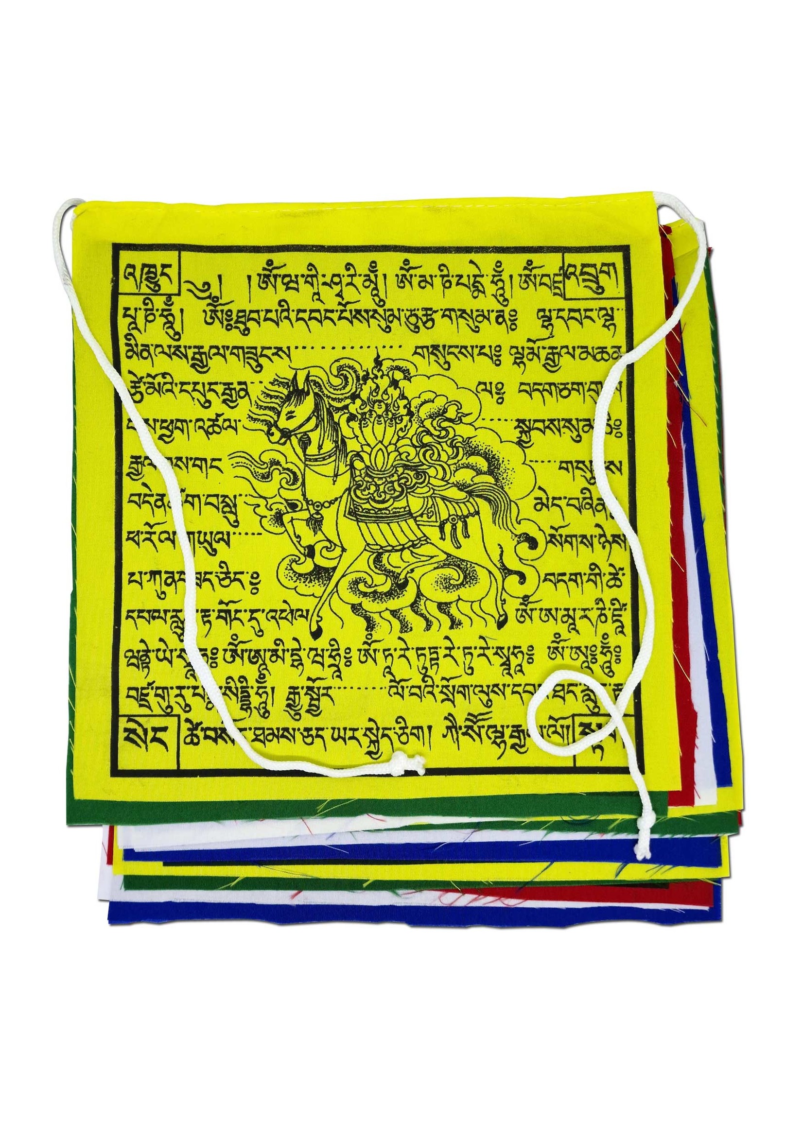 Bandiere di preghiera tibetane in cotone di qualità superiore 20 x 20 cm, 3  metri